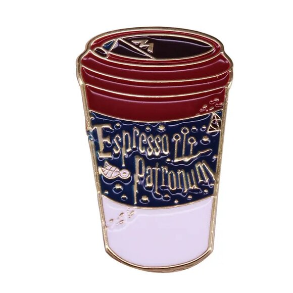 Espresso patronum coffee mudge enamel pin, Harry Potter brooch - Picture 1 of 1